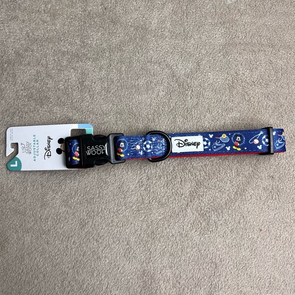 Disney Other - Sassy Woof Disney Mickey Mouse Navy Blue Dog Collar Large